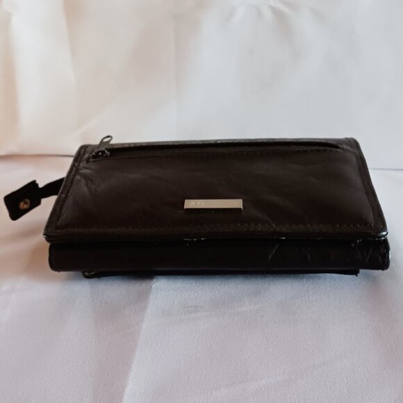 Studio 33 Brown Faux Leather Tri-Fold Checkbook Wallet - Picture 9 of 10